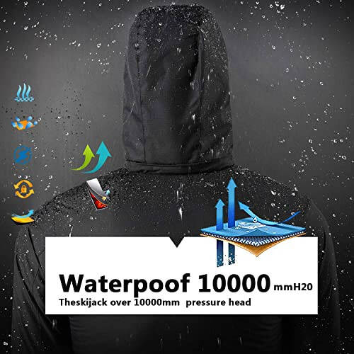 COOKFIP Kids' Ski Jacket Waterproof Boy's and Girl's Warm Fleece Winter Jacket Windproof Hooded Snow Coat - 5