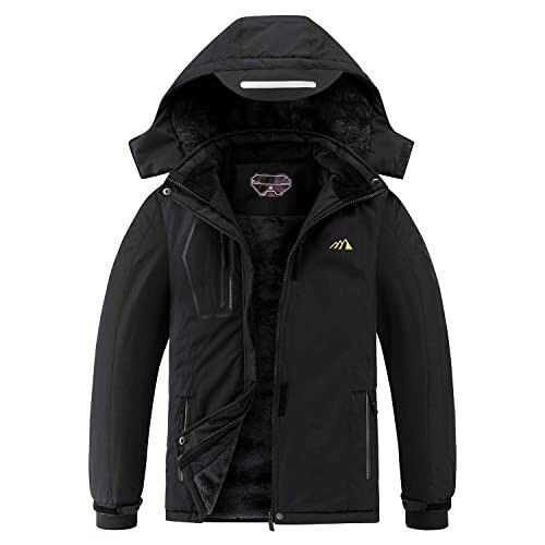 COOKFIP Kid's Ski Jacket Waterproof Boy's and Girl's Warm Fleece Winter Jacket Windproof Hooded Snow Coat - MODAZONE