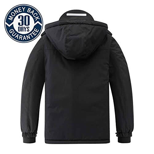 COOKFIP Kid's Ski Jacket Waterproof Boy's and Girl's Warm Fleece Winter Jacket Windproof Hooded Snow Coat - 3