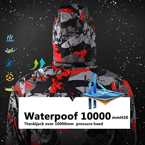 COOKFIP Kid's Ski Jacket Waterproof Boy's and Girl's Warm Fleece Winter Jacket Windproof Hooded Snow Coat - 5