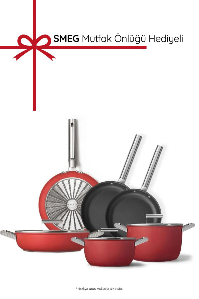 Cookware 50's Style Grande Red 6 Piece Pot & Pan Set - 1