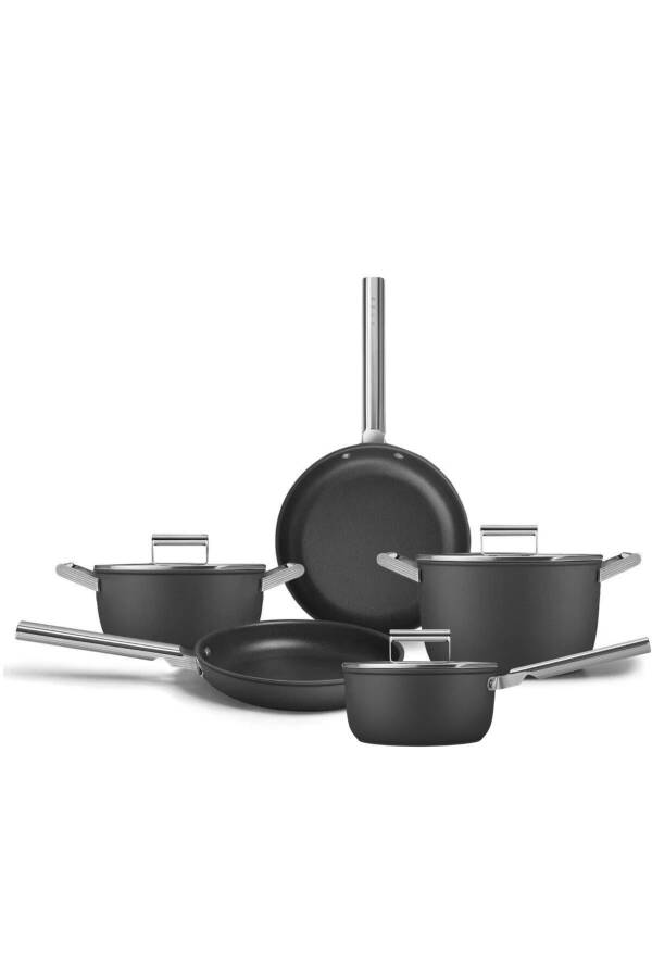 Cookware 50's Style Prima Plus 5-Piece Black Pot & Pan Set - 7