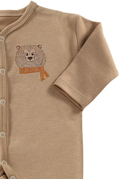 Cool Bear Unisex 3 Parça Hastane Çıkışı Takımı Organik Pamuk Yenidoğan Mini Set-Toprak - 10