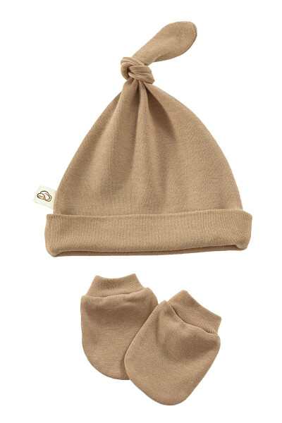 Cool Bear Unisex 3 Parça Hastane Çıkışı Takımı Organik Pamuk Yenidoğan Mini Set-Toprak - 13