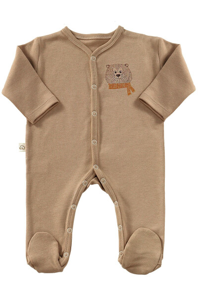 Cool Bear Unisex 3 Parça Hastane Çıkışı Takımı Organik Pamuk Yenidoğan Mini Set-Toprak - 15