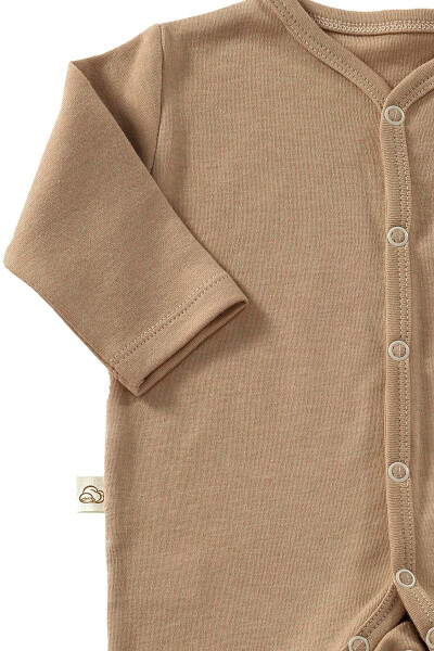 Cool Bear Unisex 3 Parça Hastane Çıkışı Takımı Organik Pamuk Yenidoğan Mini Set-Toprak - 3