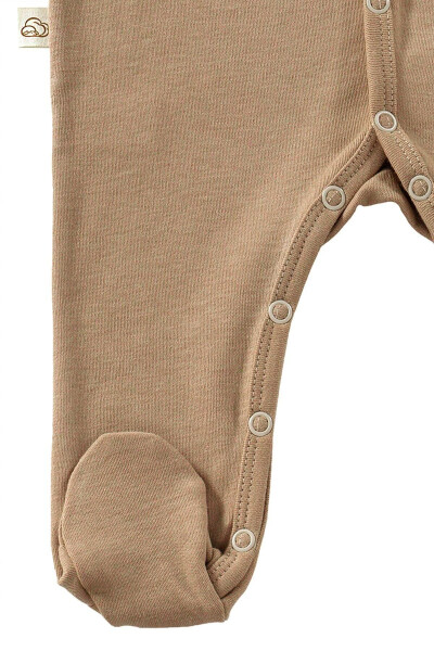 Cool Bear Unisex 3 Parça Hastane Çıkışı Takımı Organik Pamuk Yenidoğan Mini Set-Toprak - 4