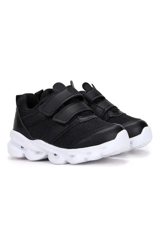 Cool Caty Işıklı Sneaker Bolalar Sport Oyoq Kiyimi Qora-QORA - 2
