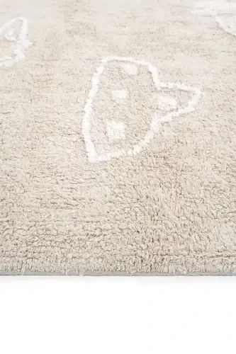 Cool Cotton Beige Baby Rug Machine Washable Non-Slip Base Soft Touch Cotton Kids Rug-Beige 1 - 6