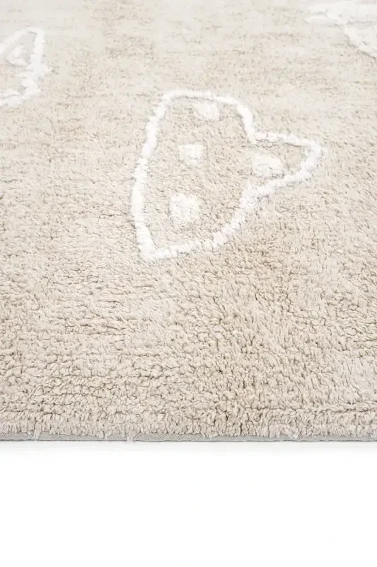 Cool Cotton Beige Baby Rug Machine Washable Non-Slip Base Soft Touch Cotton Kids Rug-Beige 1 - 6