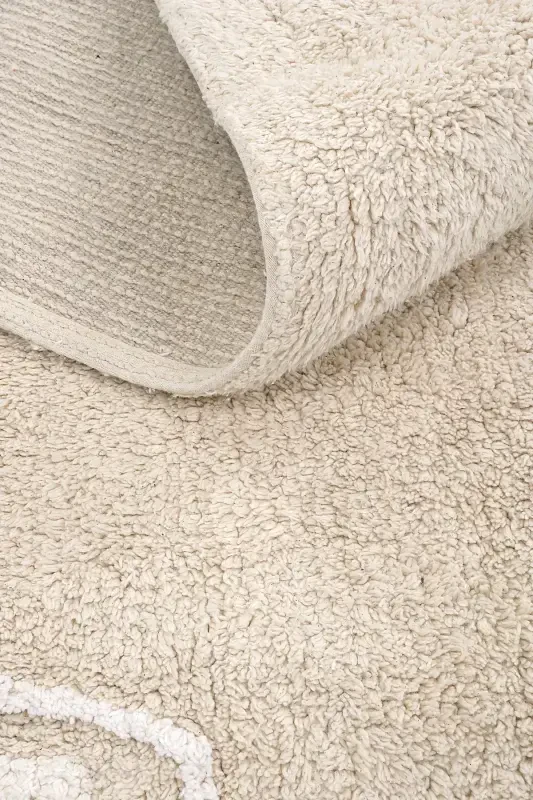 Cool Cotton Beige Baby Rug Machine Washable Non-Slip Base Soft Touch Cotton Kids Rug-Beige 1 - 7