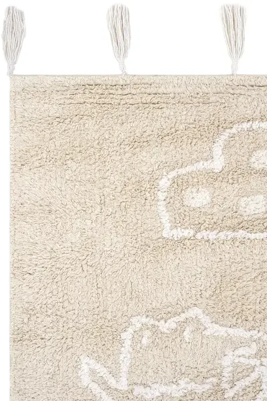 Cool Cotton Bej Bolalar Gilami Mashinada Yuvish Mumkin Sirpanmaydigan Tag Yumshoq Paxta Bolalar Gilami-Bej 1 - 3