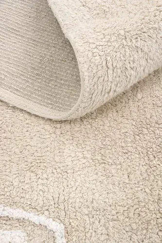 Cool Cotton Бежевый Детский Ковер Машинная Стирка Нескользящая Основа Мягкий На Ощупь Хлопковый Детский Ковер-Бежевый 1 - 7