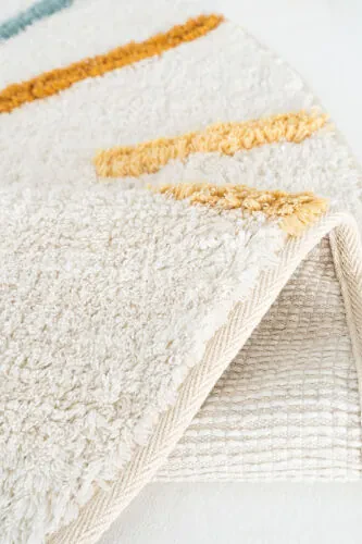 Cool Cotton CCN 03 Multi Washable Non-Slip Base Natural Cotton Woven Round Baby Rug - 6