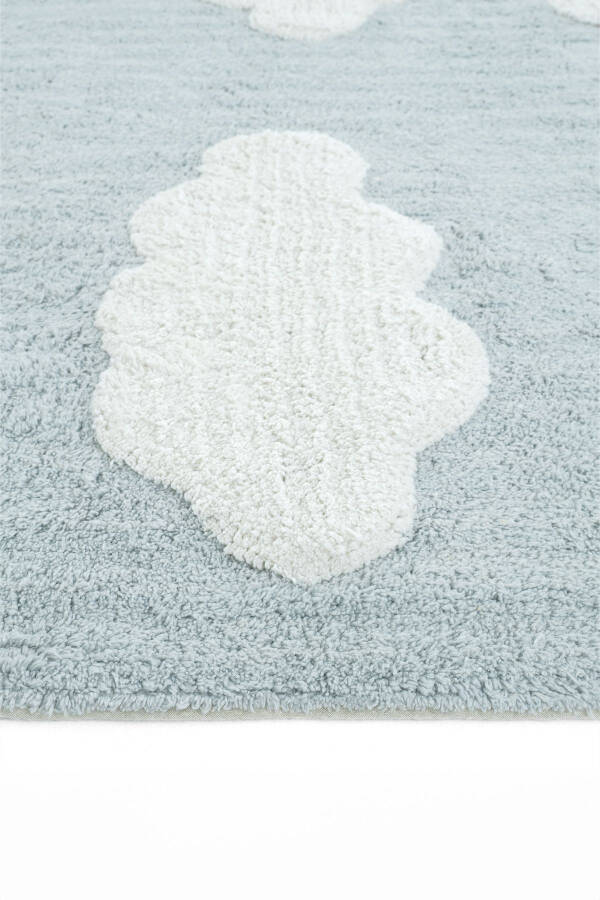 Cool Cotton Ccn 14 Multi Machine Washable Non-Slip Cotton Woven Cloud Pattern Baby Rug - 13