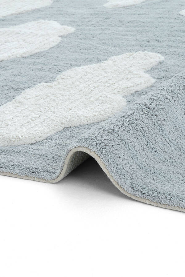 Cool Cotton Ccn 14 Multi Machine Washable Non-Slip Cotton Woven Cloud Pattern Baby Rug - 5