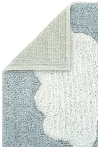 Cool Cotton Ccn 14 Multy Makinede Yıkanabilir Kaymaz Tabanlı Pamuk Dokuma Bulut Desenli Bebek Halısı - Mavi 3 - 4