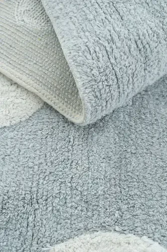 Cool Cotton Ccn 14 Multy Mashinada Yuviladigan Sirpanmaydigan Taglikli Paxta To'quv Bulut Naqshli Chaqaloq Gilami-Moviy 3 - 7