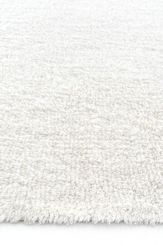 Cool Cotton Ccn Beyaz Makinede Yıkanabilir Kaymaz Tabanlı Naturel Pamuk Dokuma Bebek Halısı-Beyaz - 7