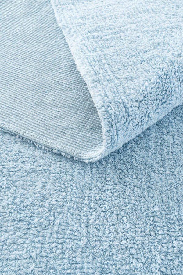 Cool Cotton Ccn Blue Machine Washable Non-Slip Natural Cotton Woven Baby Rug - 21