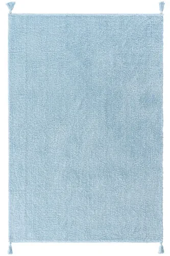 Cool Cotton Ccn Blue Machine Washable Non-Slip Natural Cotton Woven Baby Rug - COOL HALI