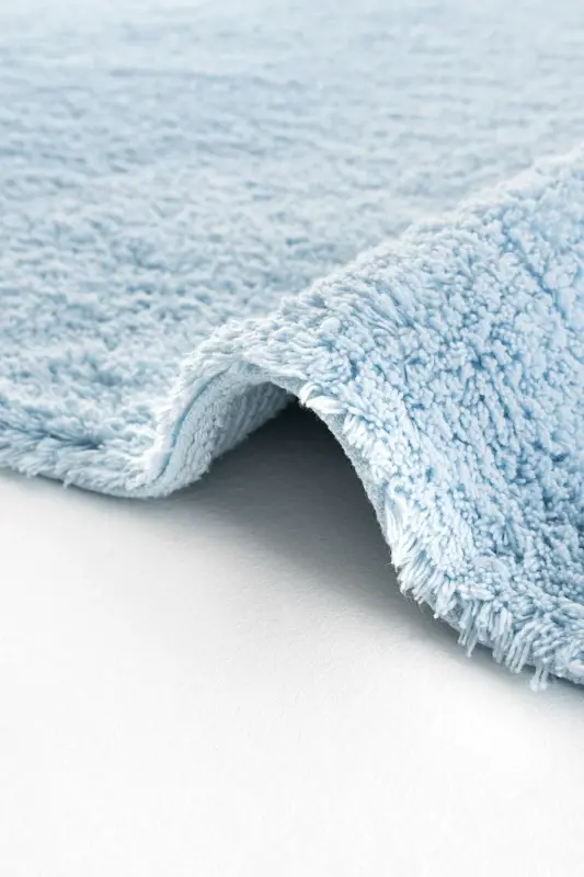 Cool Cotton Ccn Blue Machine Washable Non-Slip Natural Cotton Woven Baby Rug - 6