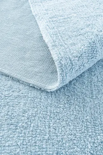Cool Cotton Ccn Blue Machine Washable Non-Slip Natural Cotton Woven Baby Rug - 8