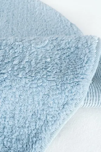 Cool Cotton Ccn Blue Washable Non-Slip Base Natural Cotton Woven Round Baby Carpet-Blue - 6