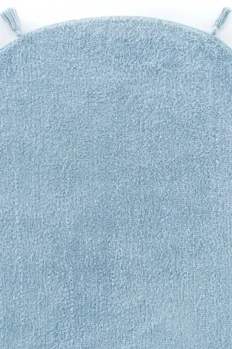 Cool Cotton Ccn Голубой Моющийся Нескользящий Натуральный Хлопковый Тканый Круглый Детский Ковер-Голубой - 3