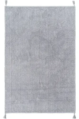 Cool Cotton Ccn Gray Machine Washable Non-Slip Base Natural Cotton Woven Baby Carpet-Gray - 1