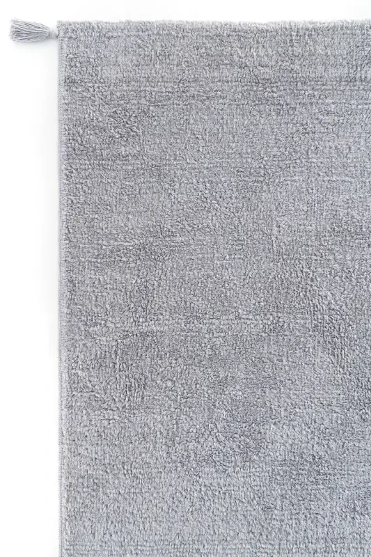 Cool Cotton Ccn Gray Machine Washable Non-Slip Base Natural Cotton Woven Baby Carpet-Gray - 3