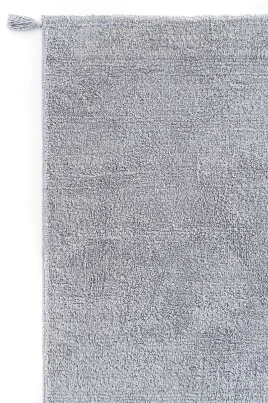 Cool Cotton Ccn Gri Makinede Yıkanabilir Kaymaz Tabanlı Naturel Pamuk Dokuma Bebek Halısı - Gri - 3