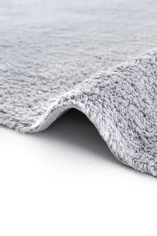 Cool Cotton Ccn Gri Makinede Yıkanabilir Kaymaz Tabanlı Naturel Pamuk Dokuma Bebek Halısı - Gri - 5