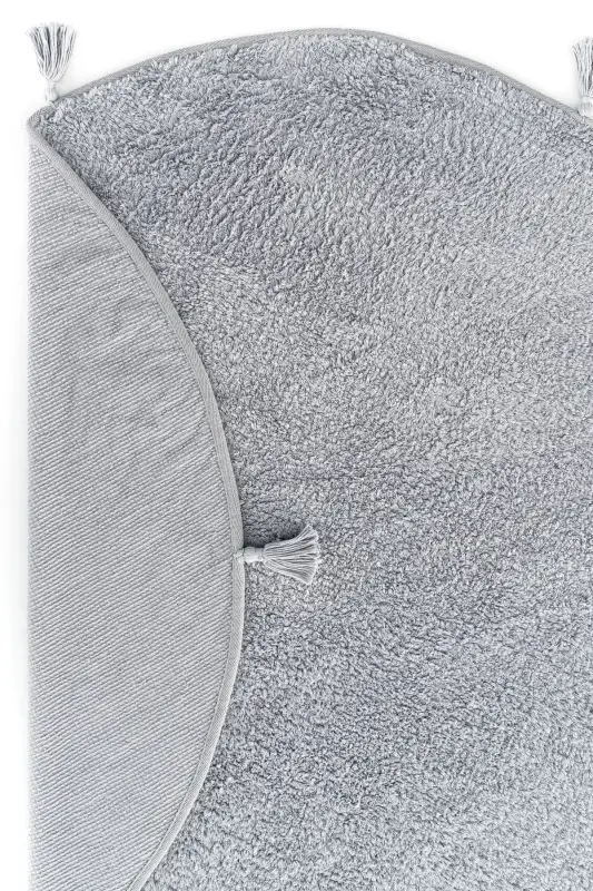 Cool Cotton Ccn Gri Yuviladigan Sirpanmaydigan Tabiat Paxta To'quv Dumaloq Chaqaloq Gilami-Kulrang - 4