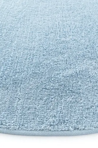 Cool Cotton Ccn Moviy Yuviladigan Sirpanmaydigan Taglikli Tabiiy Paxta To'quv Dumaloq Chaqaloq Gilami-Moviy - 5