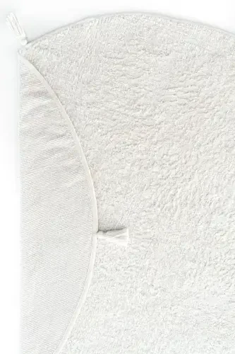 Cool Cotton Ccn Oq Yuviladigan Sirpanmaydigan Taglikli Tabiiy Paxta To'quv Dumaloq Chaqaloq Gilami-Oq - 4