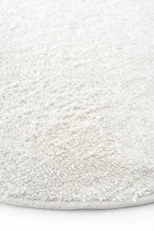 Cool Cotton Ccn Oq Yuviladigan Sirpanmaydigan Taglikli Tabiiy Paxta To'quv Dumaloq Chaqaloq Gilami-Oq - 5