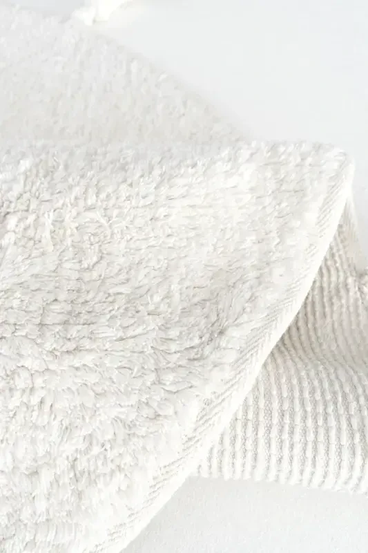 Cool Cotton Ccn Oq Yuviladigan Sirpanmaydigan Taglikli Tabiiy Paxta To'quv Dumaloq Chaqaloq Gilami-Oq - 6