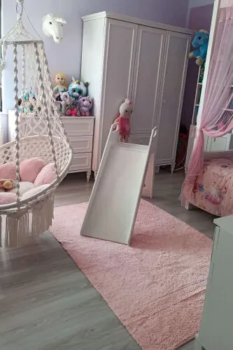 Cool Cotton Ccn Powder Machine Washable Non-Slip Base Natural Cotton Woven Baby Rug - COOL HALI