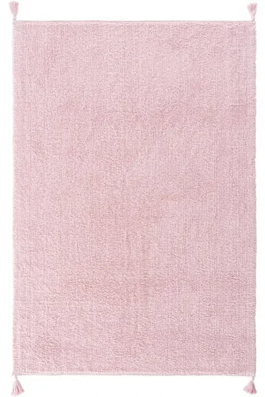 Cool Cotton Ccn Pudra Makinede Yıkanabilir Kaymaz Tabanlı Naturel Pamuk Dokuma Bebek Halısı-Pudra - 2