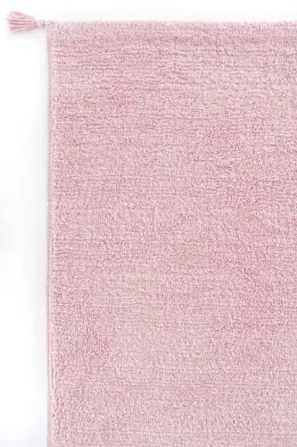 Cool Cotton Ccn Pudra Makinede Yıkanabilir Kaymaz Tabanlı Naturel Pamuk Dokuma Bebek Halısı-Pudra - 4