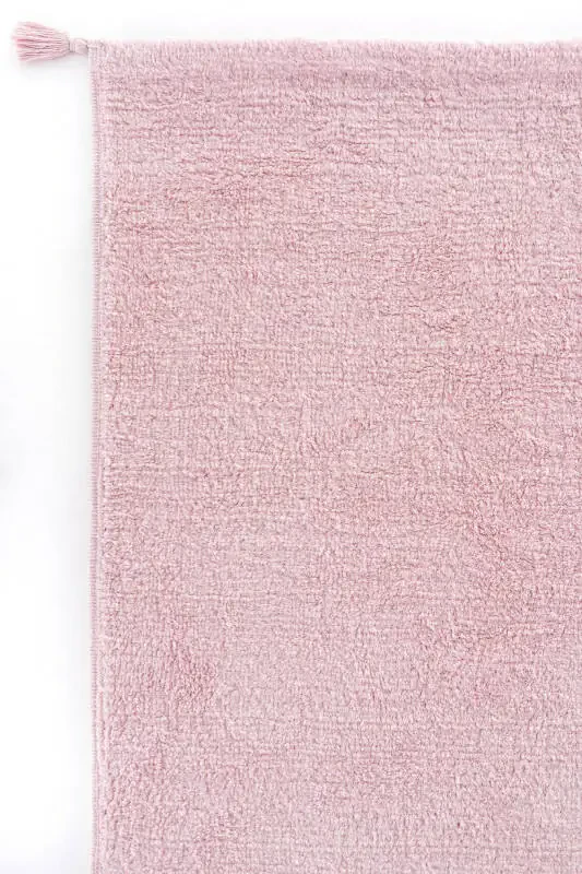 Cool Cotton Ccn Pudra Makinede Yıkanabilir Kaymaz Tabanlı Naturel Pamuk Dokuma Bebek Halısı-Pudra - 4