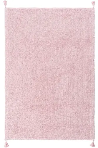 Cool Cotton Ccn Pudra Makinede Yıkanabilir Kaymaz Tabanlı Naturel Pamuk Dokuma Bebek Halısı - Pudra 