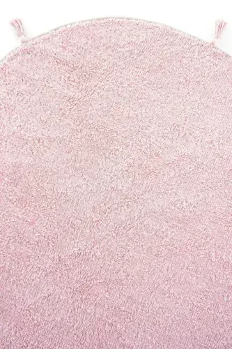 Cool Cotton Ccn Pudra Yuviladigan Sirpanmaydigan Tabiiy Paxta To'qilgan Yumaloq Bolalar Gilami-Pushti - 3