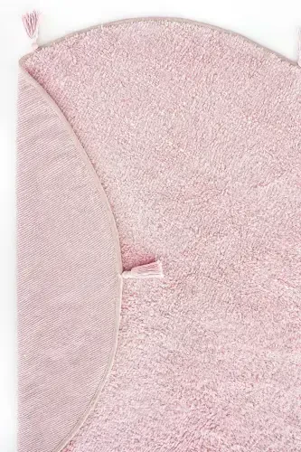 Cool Cotton Ccn Pudra Yuviladigan Sirpanmaydigan Tabiiy Paxta To'qilgan Yumaloq Bolalar Gilami-Pushti - 4