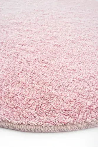 Cool Cotton Ccn Pudra Yuviladigan Sirpanmaydigan Tabiiy Paxta To'qilgan Yumaloq Bolalar Gilami-Pushti - 5