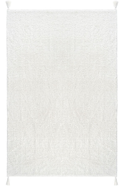 Cool Cotton Ccn White Machine Washable Non-Slip Natural Cotton Woven Baby Rug - 16