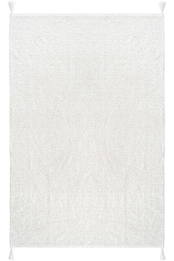 Cool Cotton Ccn White Machine Washable Non-Slip Natural Cotton Woven Baby Rug - 16