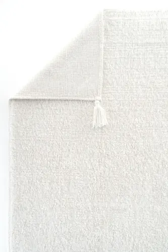 Cool Cotton Ccn White Machine Washable Non-Slip Natural Cotton Woven Baby Rug - 6