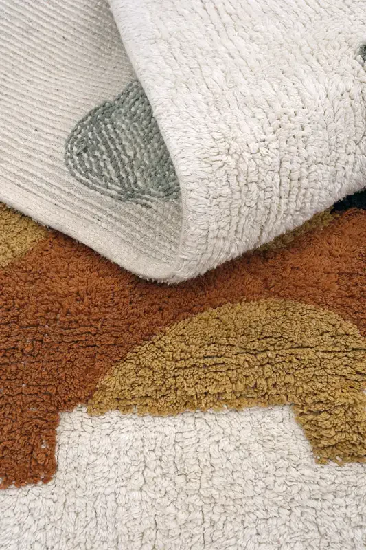 Cool Cotton Cream Baby Rug Machine Washable Non-Slip Base Soft Touch Dinosaur Kids Rug-Colorful 7 - 7